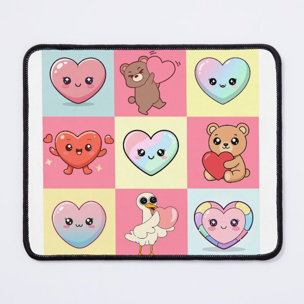 Item preview, Sweet Heart Friends Grid - Kawaii Animal Sticker Set designed and sold by Rehnair.