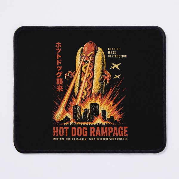 Item preview, Hot Dog Rampage Buns of Mass Destruction Kaiju Parody designed and sold by PixlCrypt.