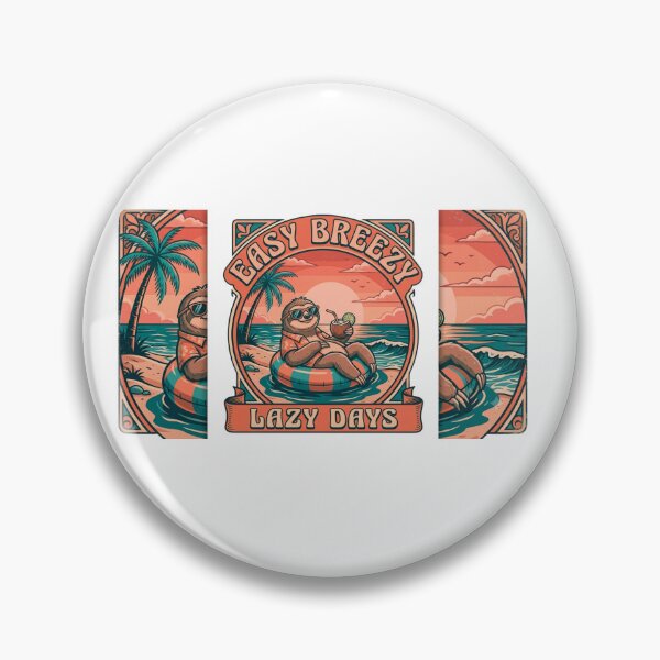 Item preview, Retro Summer Beach Sloth designed and sold by AVStore28.