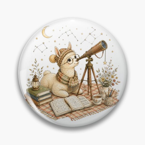 Item preview, Llama Stargazing with Telescope designed and sold by Snurly.
