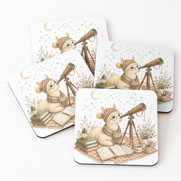 Item preview, Llama Stargazing with Telescope designed and sold by Snurly.