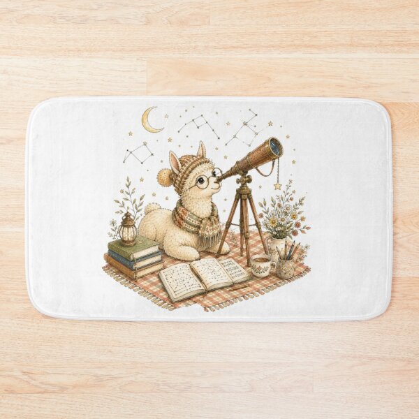 Item preview, Llama observando las estrellas con telescopio designed and sold by Snurly.