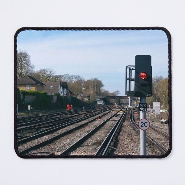 Item preview, Weybridge Railway Signals – Surrey Railway Photography Print designed and sold by ThatSurreyLife.