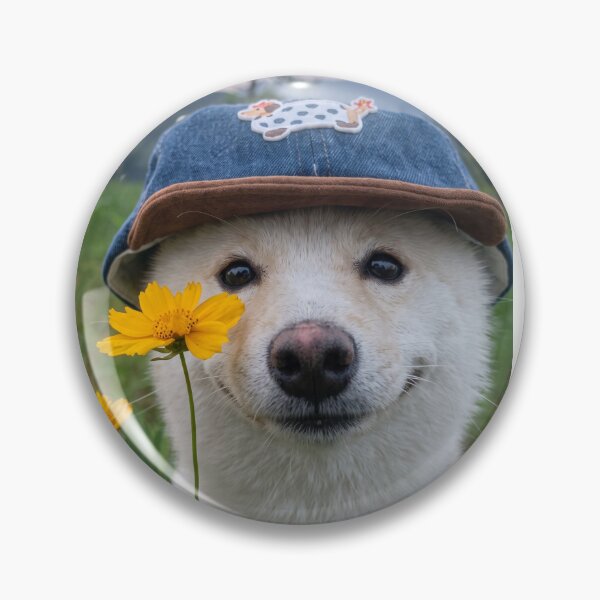 Item preview, Cute White Dog Wearing Denim Cap designed and sold by Vinnu Vault.