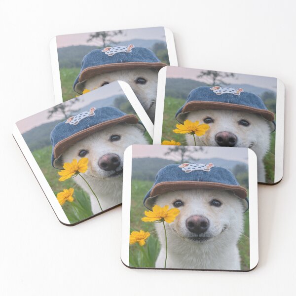 Item preview, Cute White Dog Wearing Denim Cap designed and sold by Vinnu Vault.