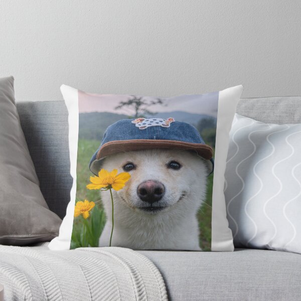 Item preview, Cute White Dog Wearing Denim Cap designed and sold by Vinnu Vault.