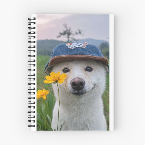 Item preview, Cute White Dog Wearing Denim Cap designed and sold by Vinnu Vault.