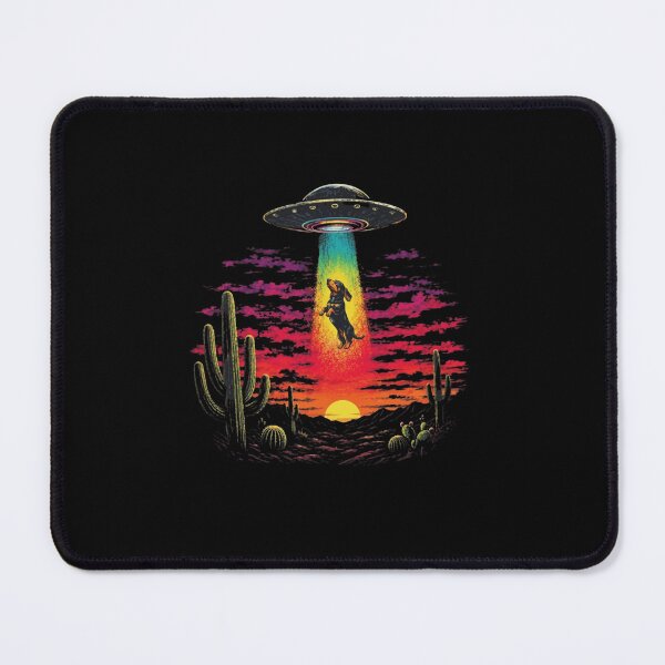 Item preview, Funny Dachshund UFO Alien Abduction Desert Sunset designed and sold by haitrieuic96.