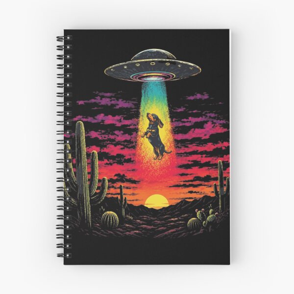 Item preview, Funny Dachshund UFO Alien Abduction Desert Sunset designed and sold by haitrieuic96.