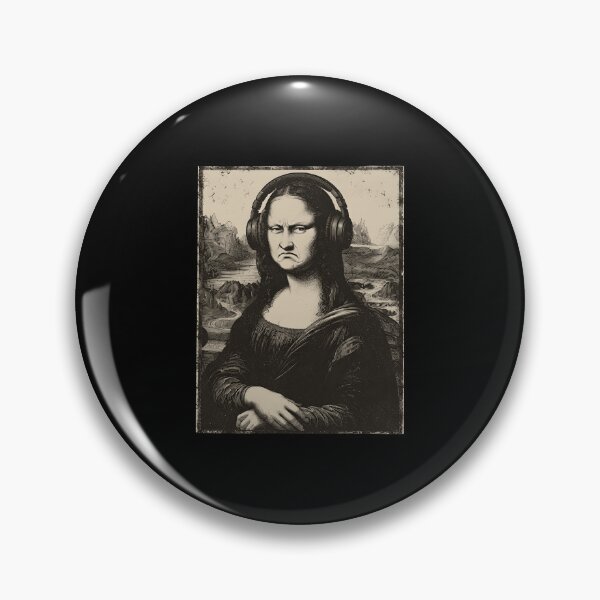 Item preview, Mona Lisa Bass Face With Headphones Funny Music Art designed and sold by PixlCrypt.