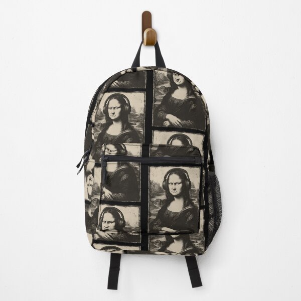 Item preview, Mona Lisa Bass Face With Headphones Funny Music Art designed and sold by PixlCrypt.