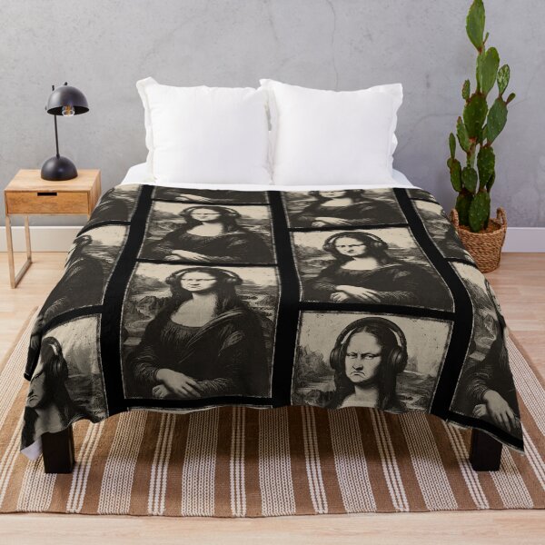 Item preview, Mona Lisa Bass Face With Headphones Funny Music Art designed and sold by PixlCrypt.