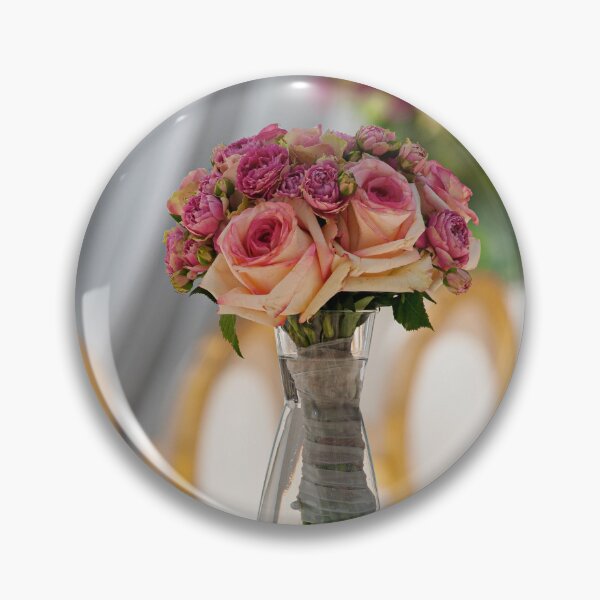 Item preview, Romantic Pink Rose Bouquet Centerpiece in Glass Vase for Elegant Event Decor, Wedding Table designed and sold by FotoMahieu.