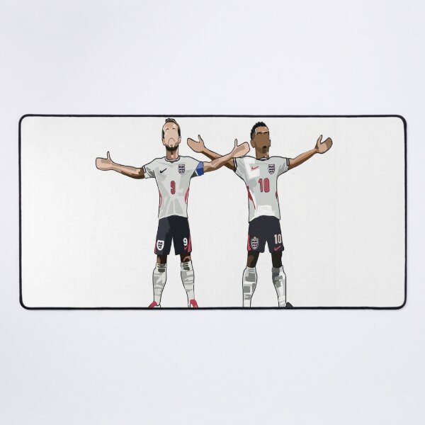 Item preview, England Football Duo Celebration Artwork | Minimalist Cartoon Sports Illustration | Fan Inspired Print designed and sold by PoloPrintsUK.