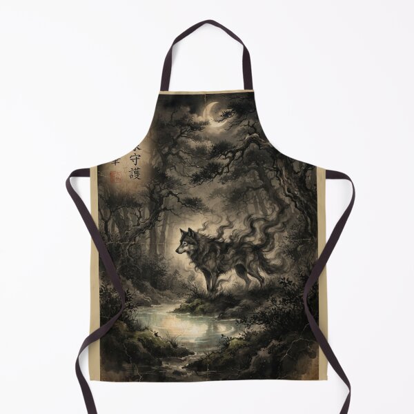 Item preview, The Shadow Wolf of the Sacred Spring Sumi-e Ink Wash designed and sold by DuckOddity.