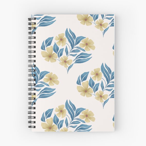 Item preview, Retro Ochre Yellow and Classic Blue Floral Seamless Pattern designed and sold by StoriesInGrain.