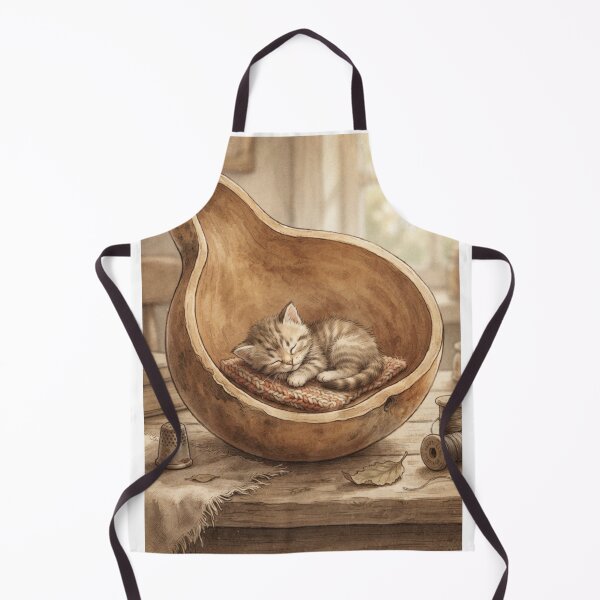 Item preview, Tiny Kitten in a Giant Dried Gourd Bowl Miniature Illustration designed and sold by DuckOddity.