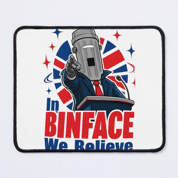 Item preview, In Binface We Believe Funny Political Parody Sticker designed and sold by ucpstudio.