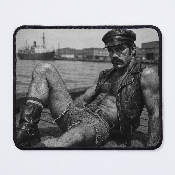 Item preview, Vintage Hudson Pier Shadows - Gay Leather Brotherhood New York Hyperrealism Series Gay Art designed and sold by ItsAKinkThing.