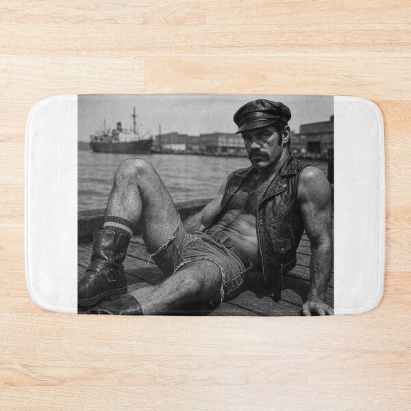 Item preview, Vintage Hudson Pier Shadows - Gay Leather Brotherhood New York Hyperrealism Series Gay Art designed and sold by ItsAKinkThing.