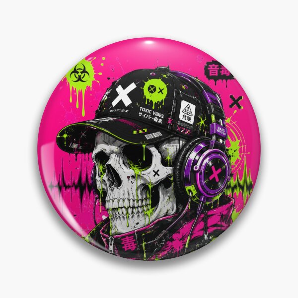 Item preview, Toxic Vibes - Cyberpunk Skull Techwear Aesthetic designed and sold by ChrisDuyen19.