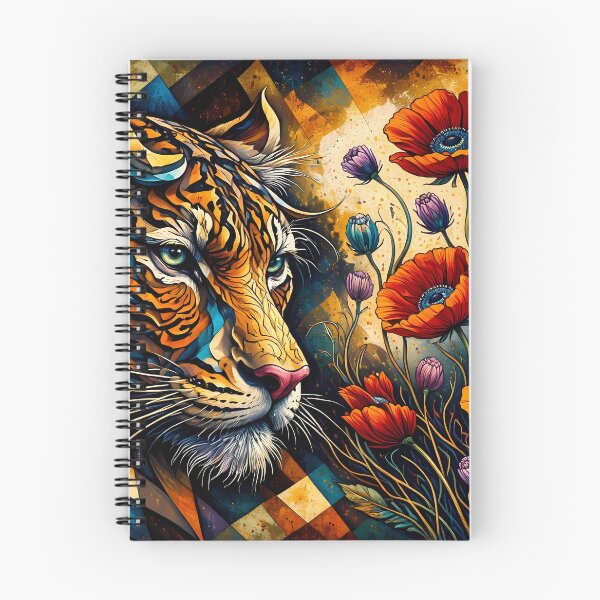Item preview, Tiger with Vibrant Floral Patterns designed and sold by cuprum.