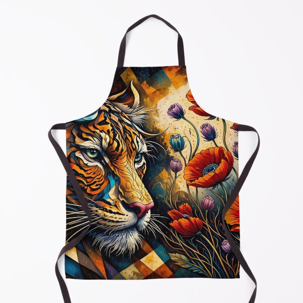 Item preview, Tiger with Vibrant Floral Patterns designed and sold by cuprum.