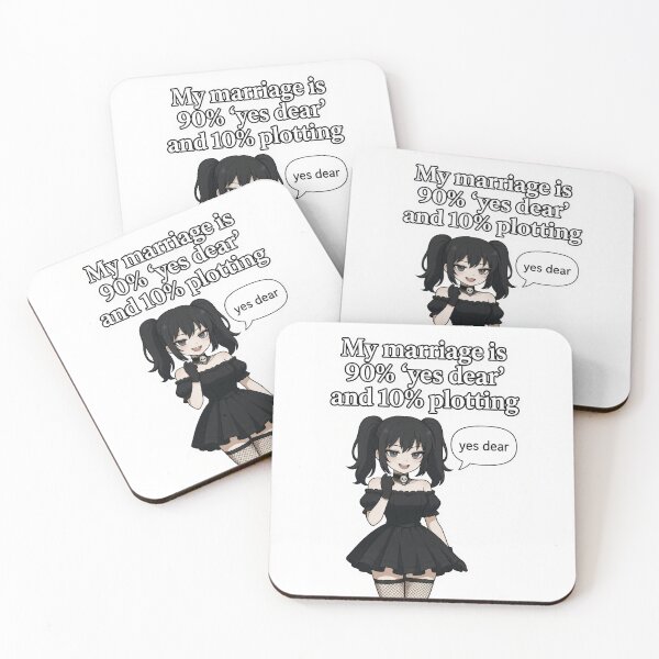 Item preview, My Marriage Is 90% Yes Dear and 10% Plotting | Goth Anime Wife Humor designed and sold by Amber Sky Creations.