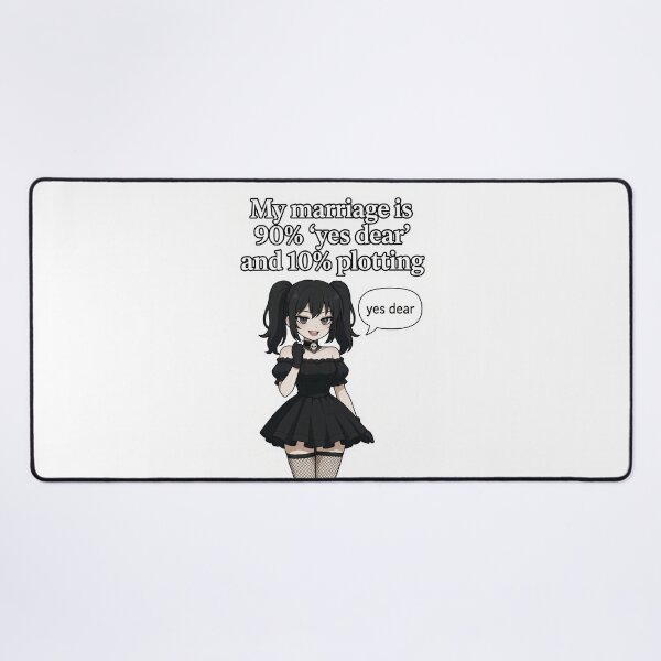 Item preview, My Marriage Is 90% Yes Dear and 10% Plotting | Goth Anime Wife Humor designed and sold by Amber Sky Creations.