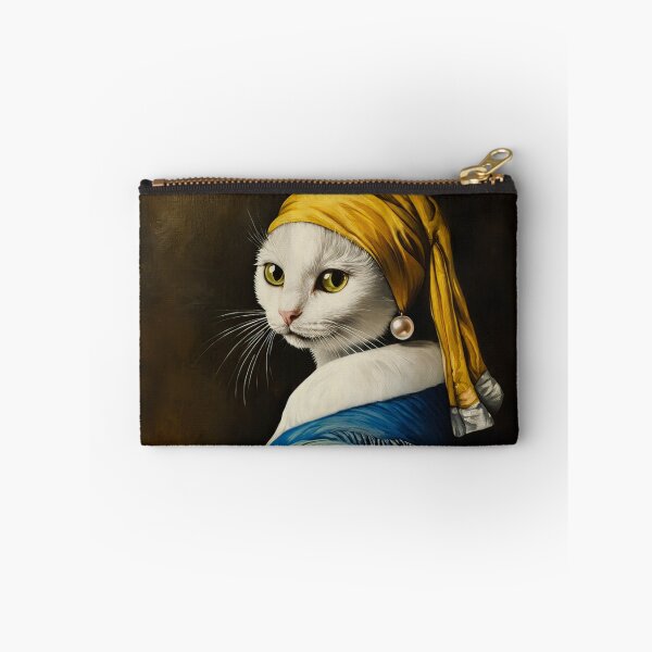 Item preview, Girl with a Pearl Earring Cat | Vermeer Inspired White Cat Portrait designed and sold by UtArt.