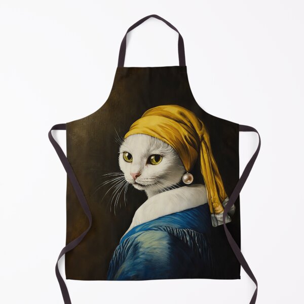 Item preview, Girl with a Pearl Earring Cat | Vermeer Inspired White Cat Portrait designed and sold by UtArt.