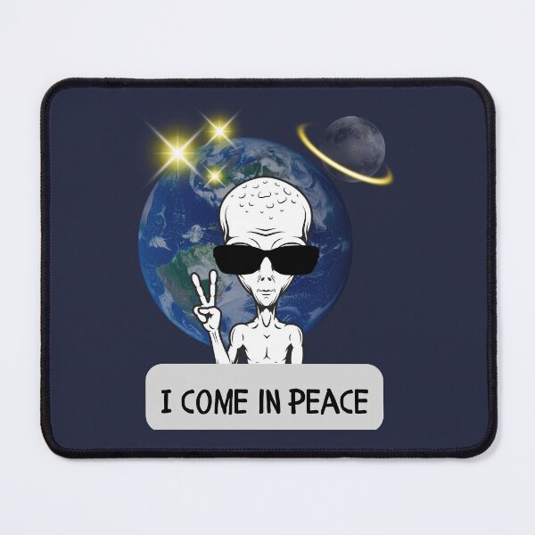 Item preview, I Come In Peace Alien Retro Space Art designed and sold by AhmadAnnaPrints.