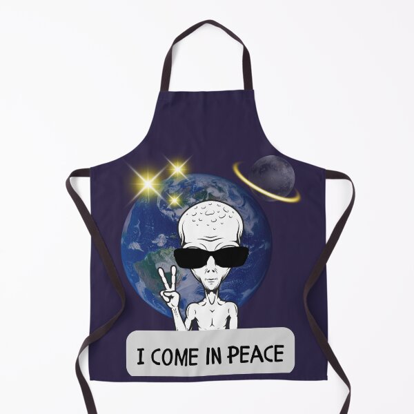 Item preview, I Come In Peace Alien Retro Space Art designed and sold by AhmadAnnaPrints.
