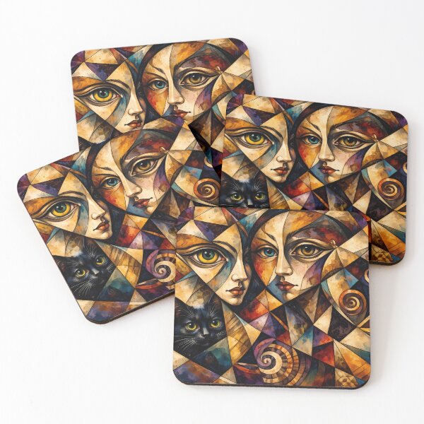 Item preview, Geometric Faces and Cat designed and sold by cuprum.