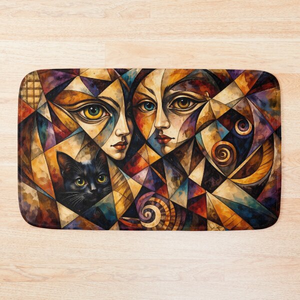 Item preview, Geometric Faces and Cat designed and sold by cuprum.