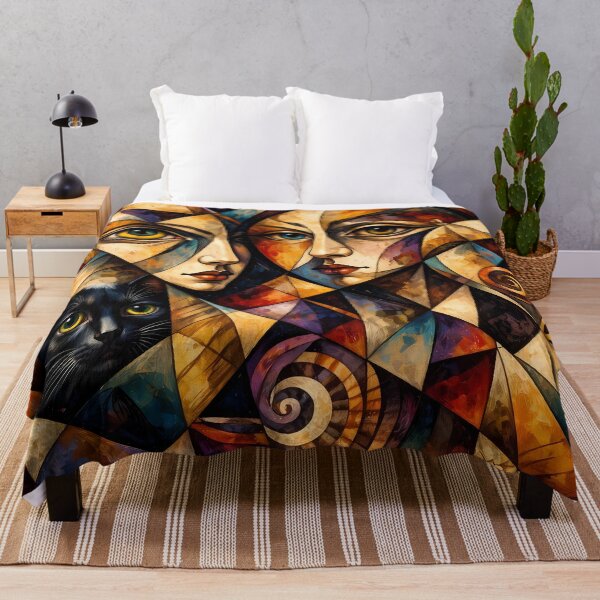Item preview, Geometric Faces and Cat designed and sold by cuprum.