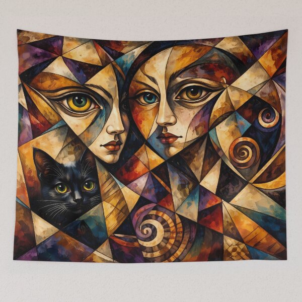 Item preview, Geometric Faces and Cat designed and sold by cuprum.