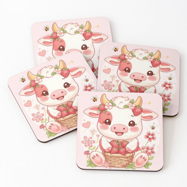 Item preview, Cute Strawberry Cow Kawaii Sticker | Adorable Berry Cow Gift designed and sold by Stylestickers55.