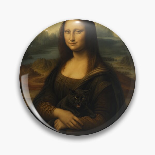 Item preview, Mona Lisa Holding Black Cat | Leonardo da Vinci Inspired Portrait designed and sold by UtArt.