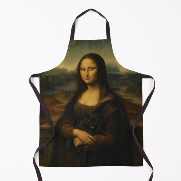 Item preview, Mona Lisa Holding Black Cat | Leonardo da Vinci Inspired Portrait designed and sold by UtArt.
