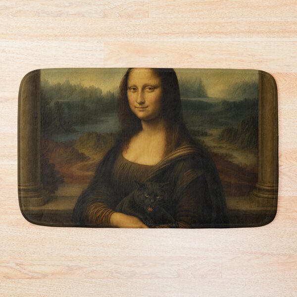 Item preview, Mona Lisa Holding Black Cat | Leonardo da Vinci Inspired Portrait designed and sold by UtArt.