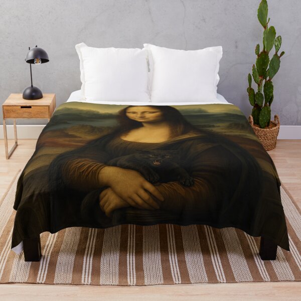 Item preview, Mona Lisa Holding Black Cat | Leonardo da Vinci Inspired Portrait designed and sold by UtArt.