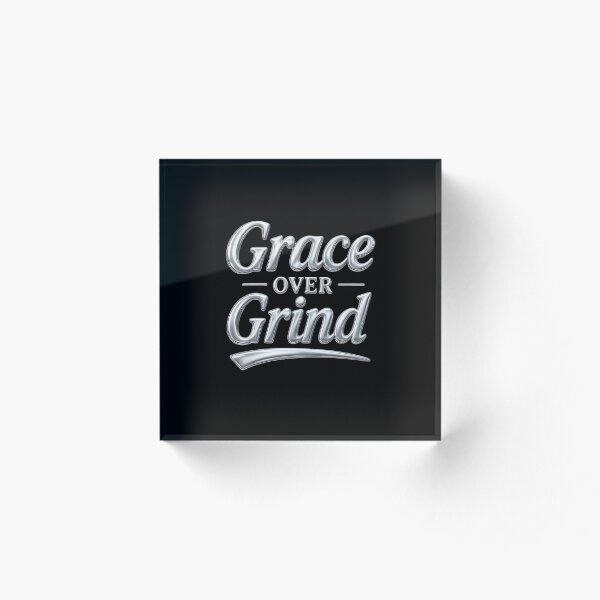 Item preview, Grace Over Grind Chrome Streetwear Typography designed and sold by TrinovaCreates.