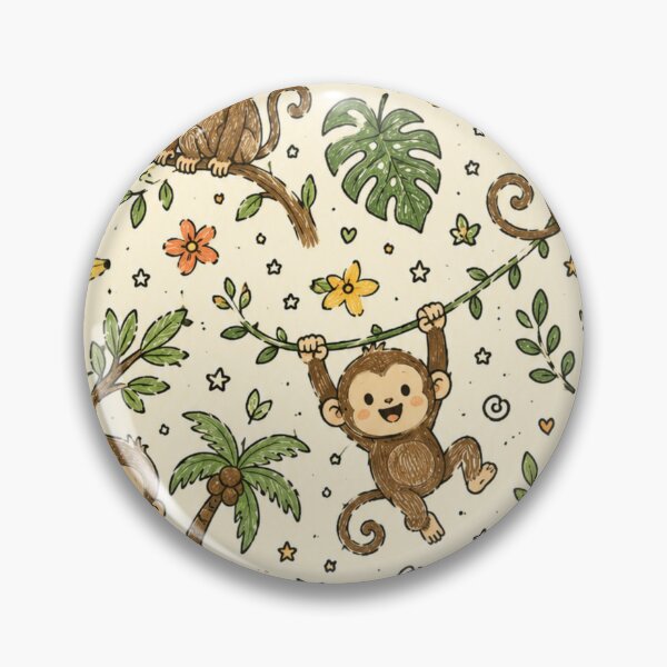 Item preview, Cute Jungle Monkeys Pattern designed and sold by M.Store.