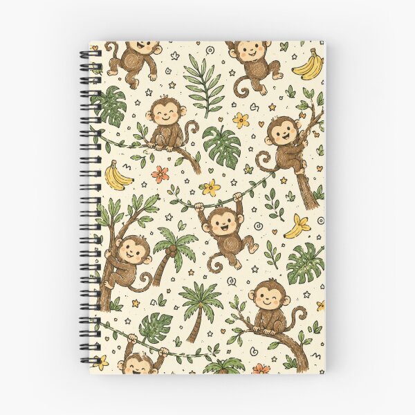 Item preview, Cute Jungle Monkeys Pattern designed and sold by M.Store.
