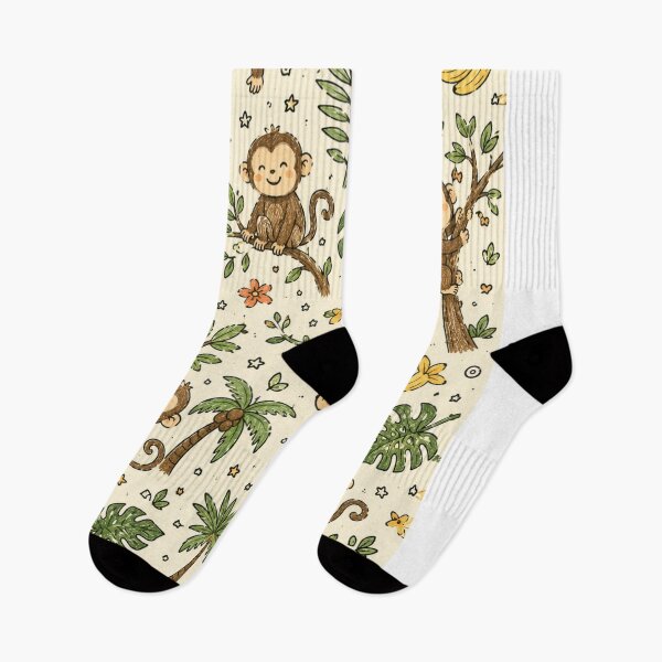 Item preview, Cute Jungle Monkeys Pattern designed and sold by M.Store.