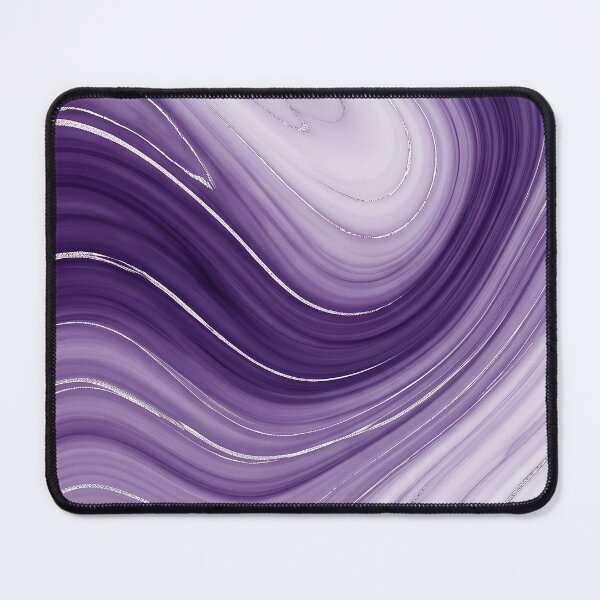 Item preview, Liquid Abstract in Purple and White — Silver-Veined Marble Art designed and sold by SeamPix.