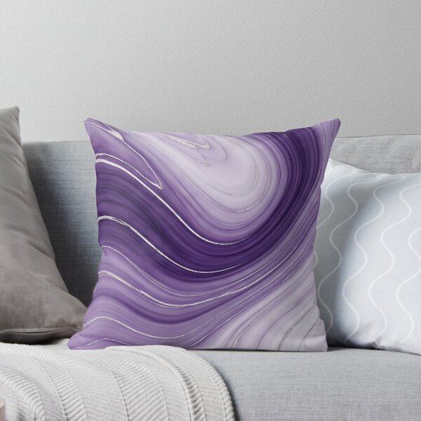 Item preview, Liquid Abstract in Purple and White — Silver-Veined Marble Art designed and sold by SeamPix.