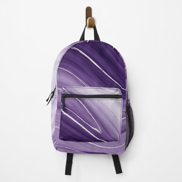Item preview, Liquid Abstract in Purple and White — Silver-Veined Marble Art designed and sold by SeamPix.
