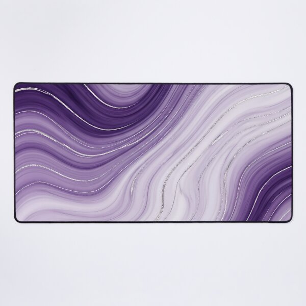 Item preview, Liquid Abstract in Purple and White — Silver-Veined Marble Art designed and sold by SeamPix.